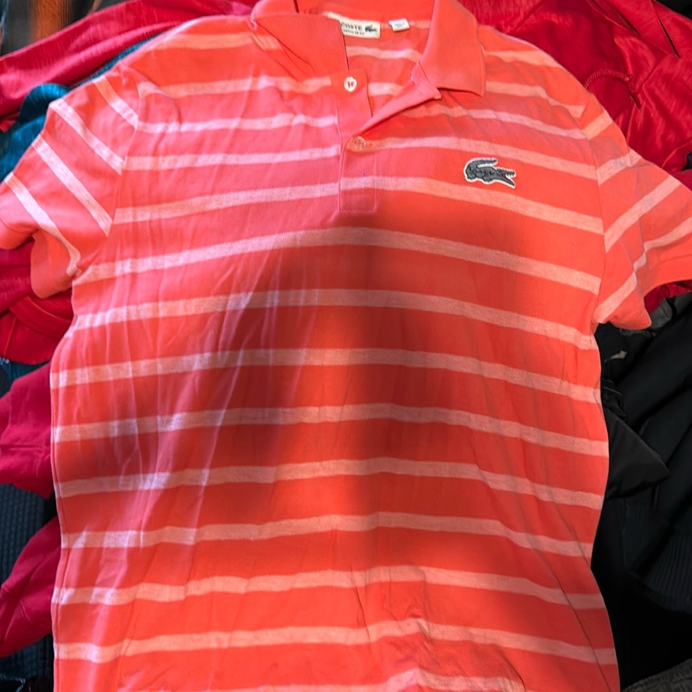 Peach color Lacoste polo available